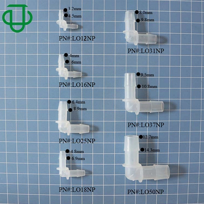 Ju 1/4" to 1/8" Reduce Hose Barb 2 Way 90 Degree L Shape Plastic Air Hose Connectors Barbed Tube Elbow Reducer Fittings