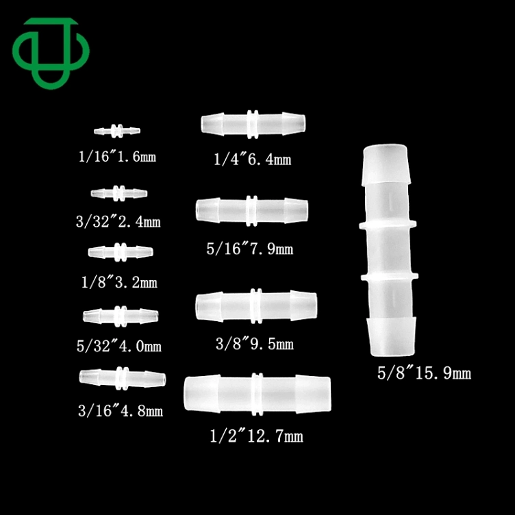 Plastic 2 Way Straight I Type Equal Reducing Hose Barb Tube Fitting for 1.6mm to 16mmid Tubing