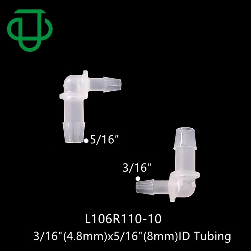 Ju 1/4" to 1/8" Reduce Hose Barb 2 Way 90 Degree L Shape Plastic Air Hose Connectors Barbed Tube Elbow Reducer Fittings