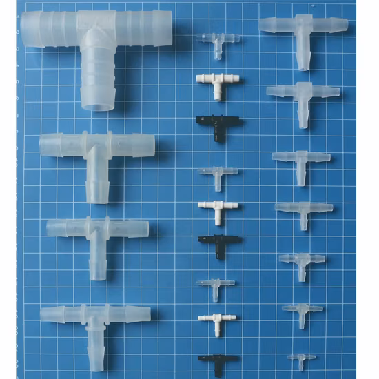 Plastique 1/16 pouces 1.6mm tuyau barbe Air distributeur d'eau té Union en forme de T Joint épissure 3 voies coupleur caoutchouc Tube raccords de tuyauterie